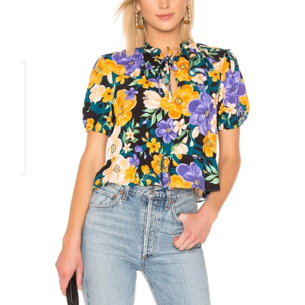 Tularosa Beatrice Blouse in Lavender Floral